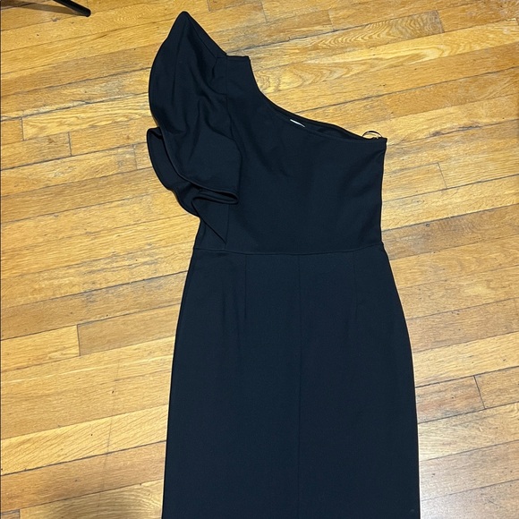 Marcella NYC Meerim One Shoulder Ruffle Ponte Maxi Dress in Black, size Small - Picture 14 of 16
